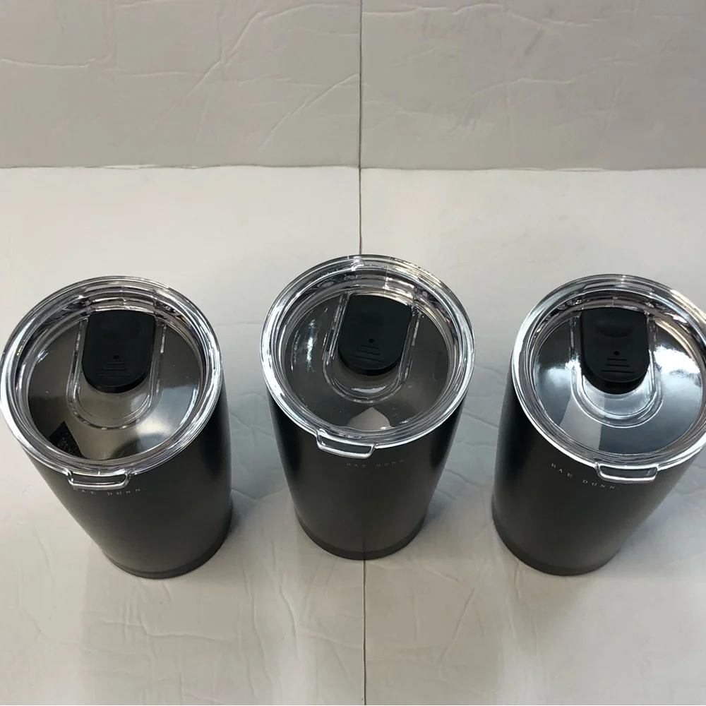 Rae Dunn Tumblers Trick or Treat and Boo! Set of 3 17 ounces Black New